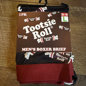Unisex Tootsie Roll Boxer Briefs Size L Black Maroon